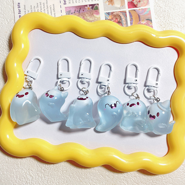 Halloween Jelly Ghost Nøkkelring 3D Tegneserie Glow-in-the-dark Elf A3