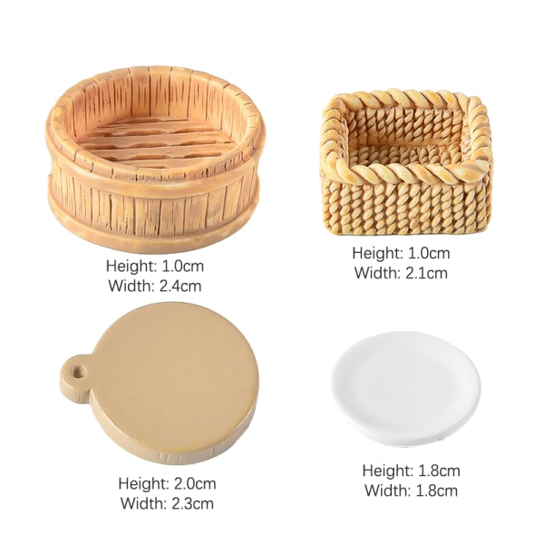 1:12 Dukkehus Miniatyrkake Brød Egg Terte Tekannebrett Breakf A2 4Pcs