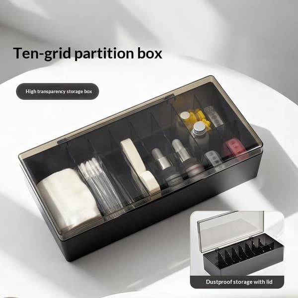 10 Gitre Negle- og Vippeextensions Opbevaringsboks Klare Vippeforsyninger White