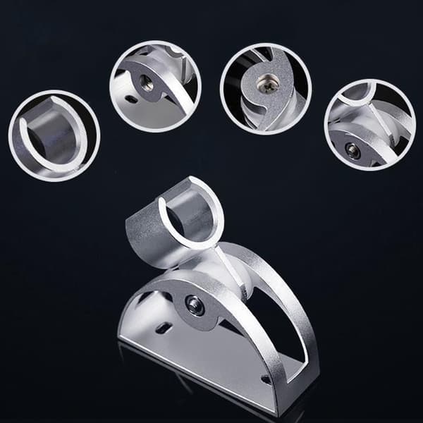 Justerbar dusjhodeholder i aluminium for veggmontering B