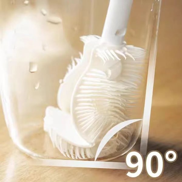 Silikonkoppbørste Koppskrubber Glassrenser Flaske Glasskopp White