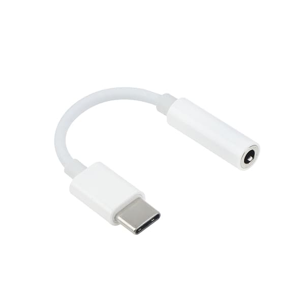 Type-C til 3,5 mm AUX-jack-øretelefonadapter eller splitter White