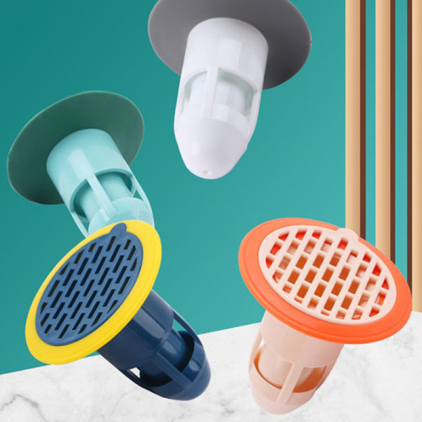 New Bath Shower Floor Strainer Cover Plug Trap Silicone Anti-od Blue