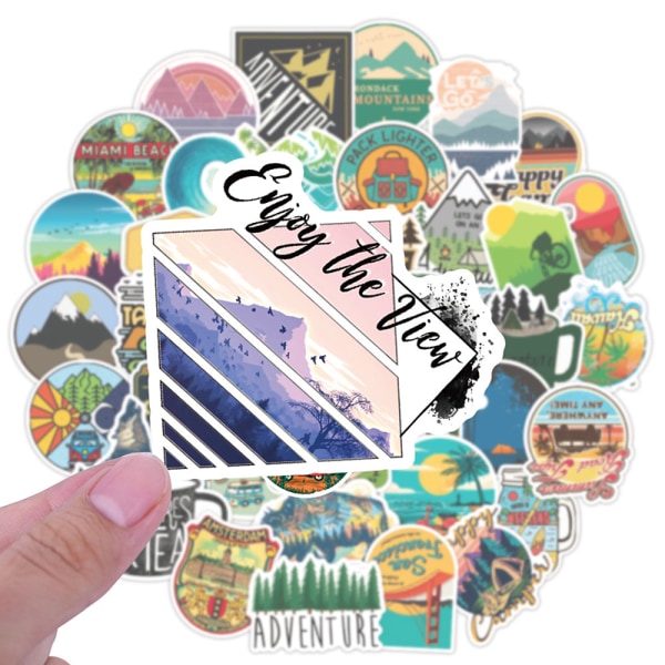 50 stk Vanntett utendørs Wild Summer Travel Stickers Trolley Sk