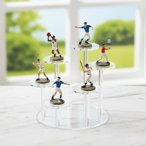 6/8/10-delt rund basedisplaystativ Transparent 8 bases