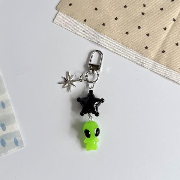 e Big Eyes Alien Nyckelring Hörlursväska Hängande Väskberlock A3
