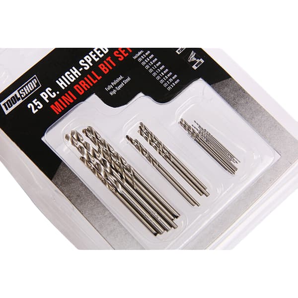 25 stk Mini Micro Twist Drill Bits 0,5mm-3mm W/ Aluminium Hand