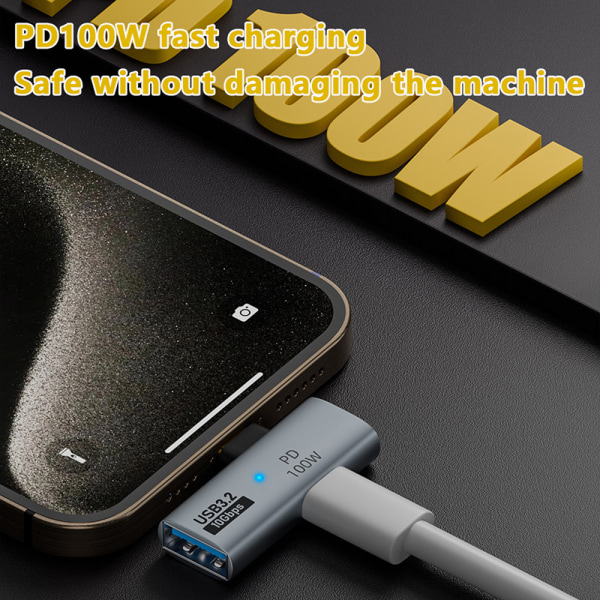 USB Type-C 10Gbps OTG 2in1-adapter med 100W PD-laddningsanslutning Adapter