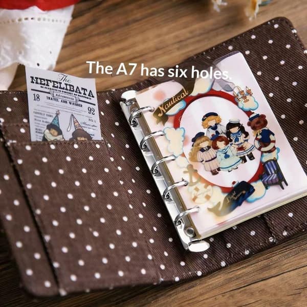 e Retro Polka Dot Canvas Notesbog med tryklukning og tegneseriefoto D