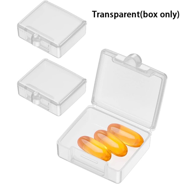3 stk Pill Tablet Box Organizer Medisinholder Oppbevaringssmykker Transparent