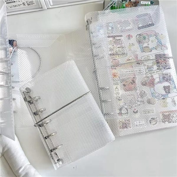 M5 A6 Diagonal PP Tre Fold PP Løs Notesbogomslag Mini Porta White M5