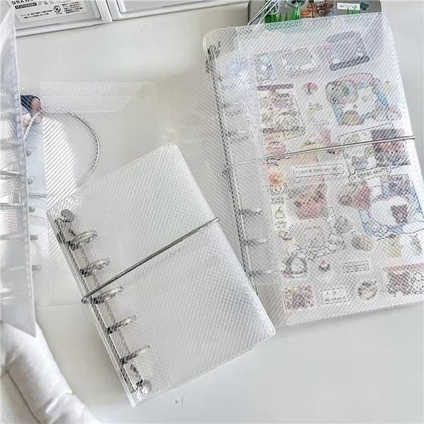M5 A6 Diagonal PP Trefold PP Løs Notatbokomslag Mini Porta White A7