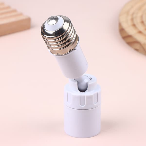 E27 til E27 LED lyspære sokkel forlengeradapter 360° roterbar White