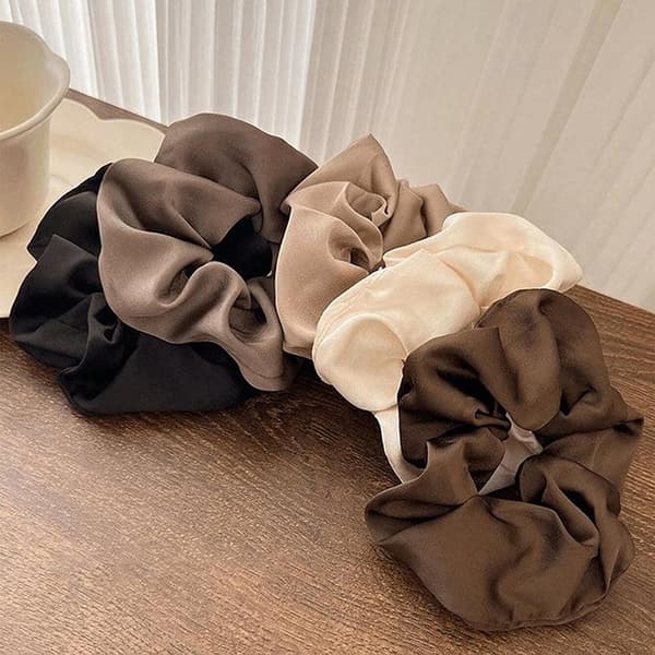 5 kpl retro suuria scrunchieita - ensiluokkaiset hiuslenkit naisille 5PCS