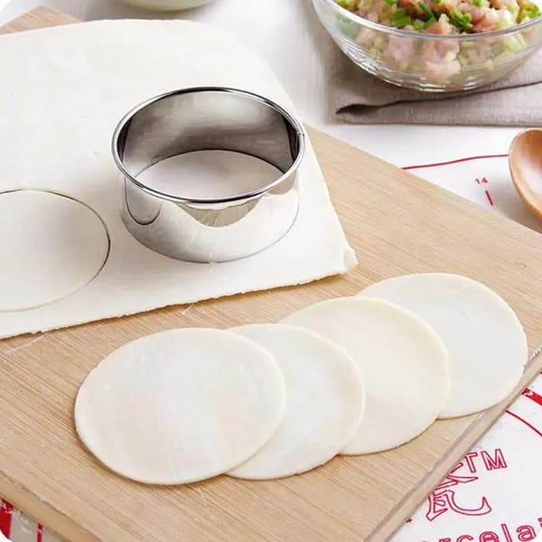 3 stk. rund kiksform i rustfrit stål, dumpling-skærer DIY P A