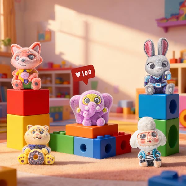 1/6/12 stk. Zootopia-serien e Judy Hopps Nick Wilde Nick Blind Bo A1