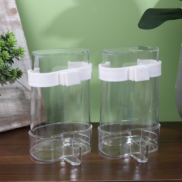 Fuglevandsdispenser Automatisk Fuglefoder Papegøje Cana Transparent TP 2PCS