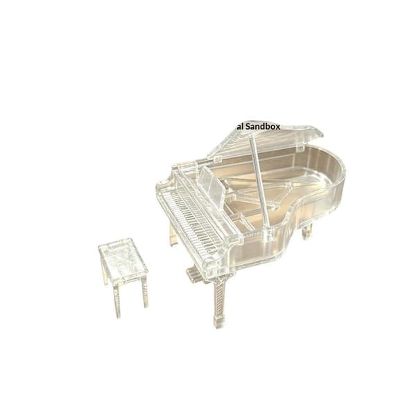 Miniatyr Transparent Pianostol Kit Prydnad 1/12 Dockhus S