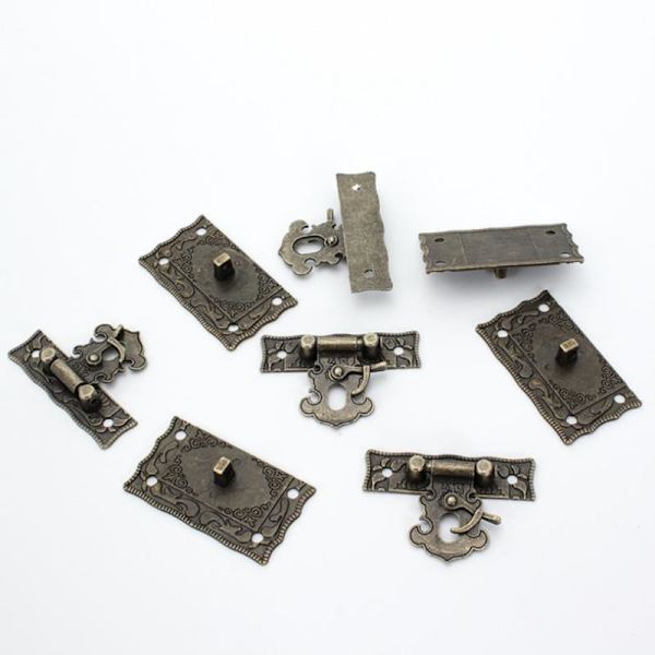Vintage Box Lås Hasp Spænde skrue Kuffert Skab Antik A