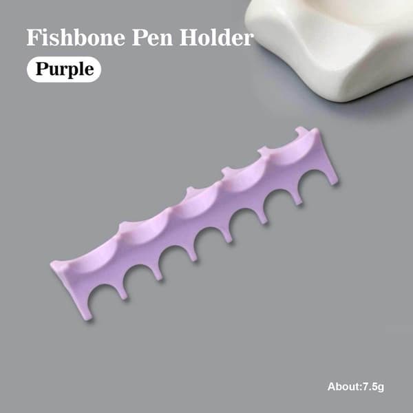 Silikon Nail Art Borsthållare Stativ – Fiskbensdesign Multi-Comp Purple