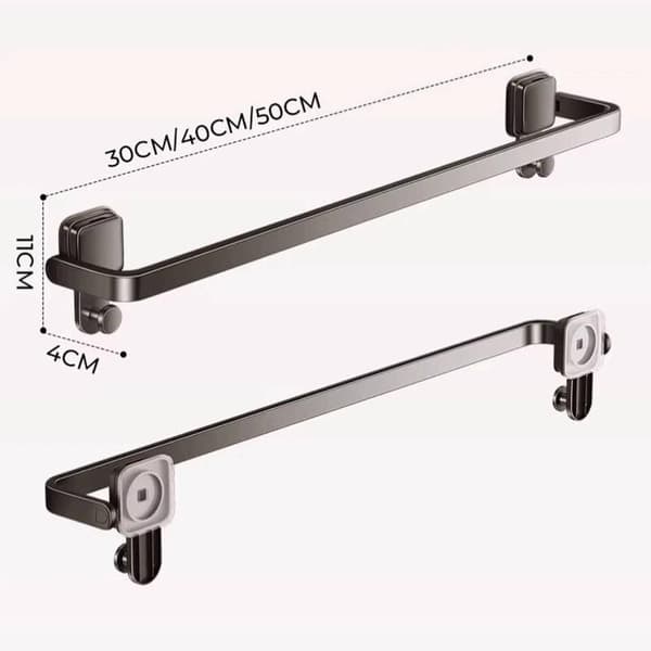 Sammenleggbart håndklestativ med sugekopp for baderom 30/40/50 C 30cm