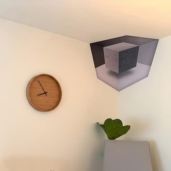 Optinen illuusio seinätaide – 3D-kulmaseinätarra B