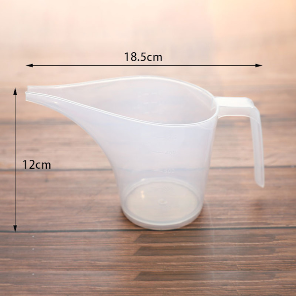 500ml Tippmunn Målebeger Plast Graduert Kopp Væskenivå Måler 18.5*12