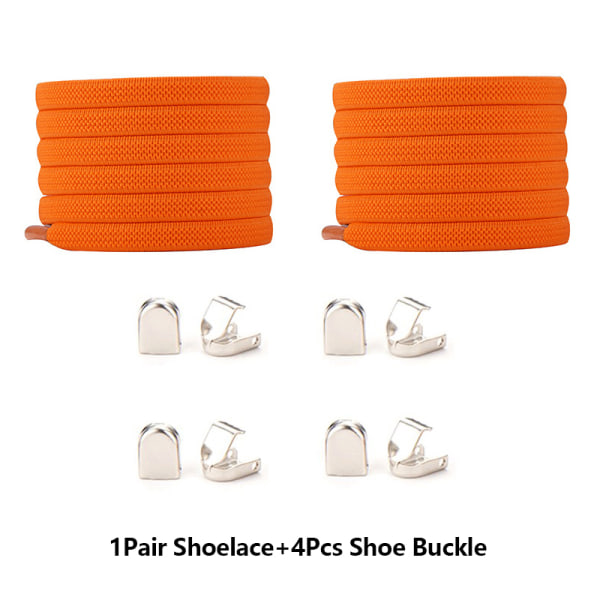 1 sæt uden bindebånd Elastiske snørebånd m/skospænde fritidssneakers U Orange