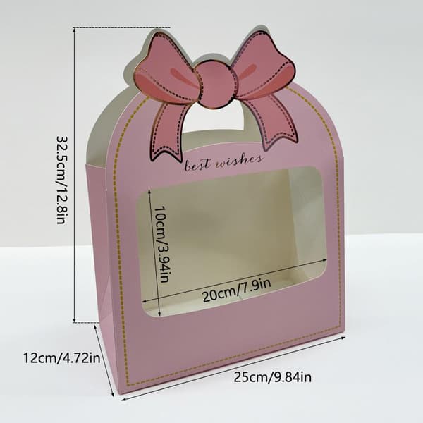 2 st bärbar blomkorg rosblomförpackningslåda present till W Pink