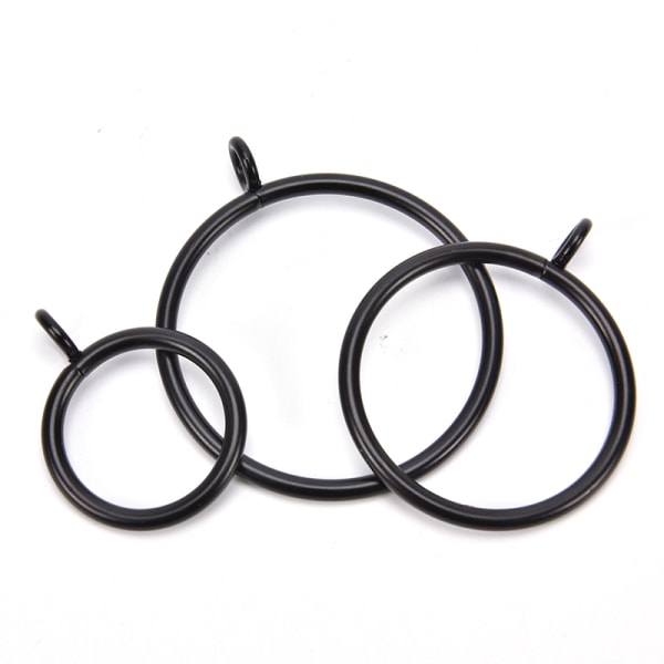 10st svart metall gardinringar hängande ringar för gardiner och 25mm