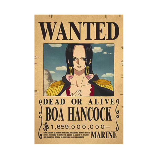 Affisch One Piece Wanted Wanted Affisch Luffy Paper Vintage Poste E