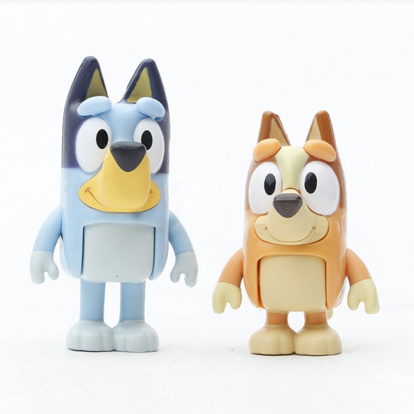 8 stk Bluey Playtime Toys Anime Movable Action Figur Model