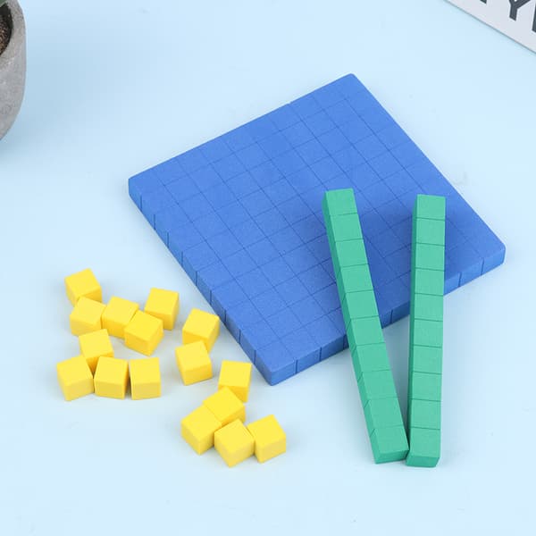 Base Ti-blokker 130 stk. for matematikk Plassverdi-blokker Base 10 matematikk