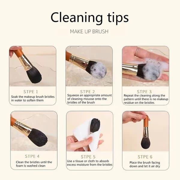 9 st Protable Makeup Borstar Set Mini Blush Kosmetiska ögonbryn Ey 9PcsBrush