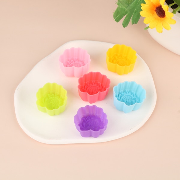 5 stk 3/5cm Lotus Silikonform Kake Muffin Baking Nonstick Reus 3cm 5pcs