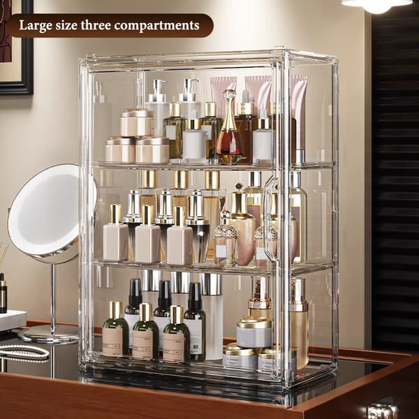 Klar stor makeup-organizer i akryl med låg E