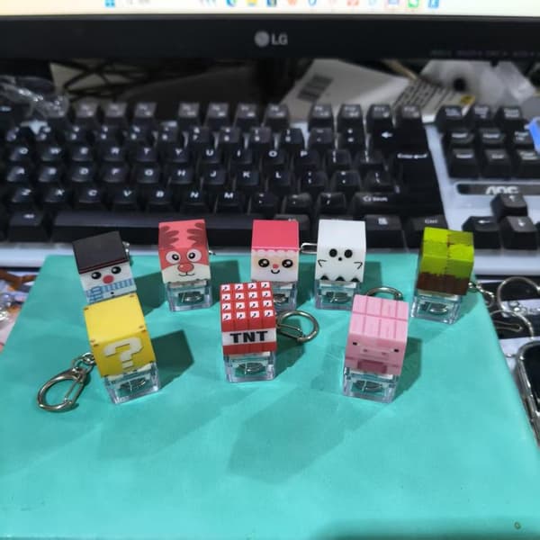 Spiltastaturknap Nøglering Fidget Legetøj Dekompression Keycaps A7