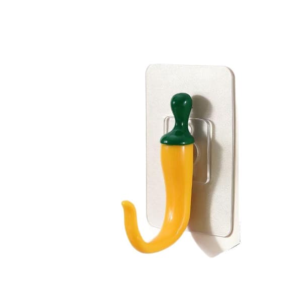 e Chili-formede selvklebende veggkroker Sterk bæreevne Ingen boring Yellow