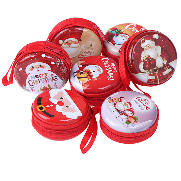 Xmas Christmas Candy Tin Box Candy Jar Jern Boxes Oppbevaringsmynt