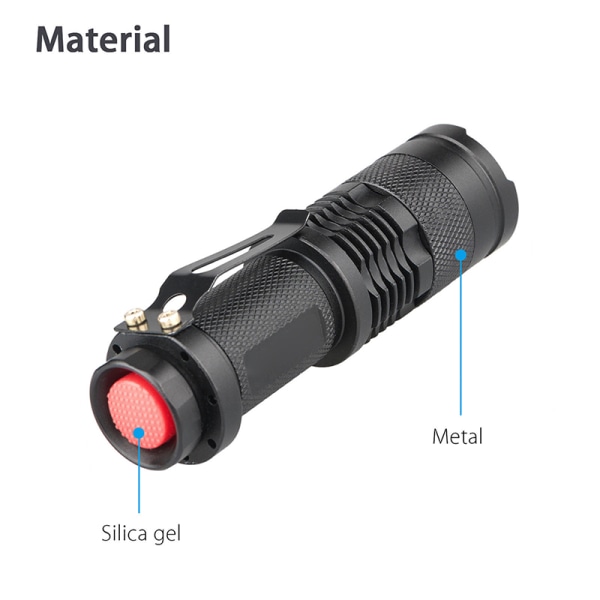 LED Ultra Fiolett UV 365 nm Blacklight Lommelykt Inspeksjon