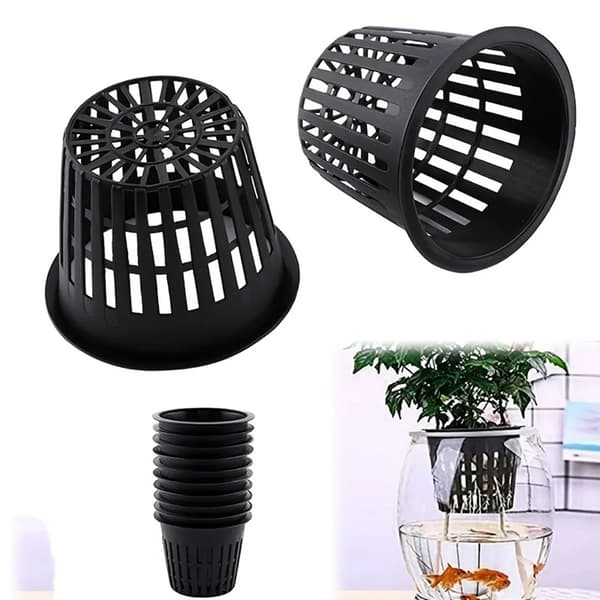 10 stk. hydroponisk nettingdeksel Hydroponisk plastnettingpottebase Round