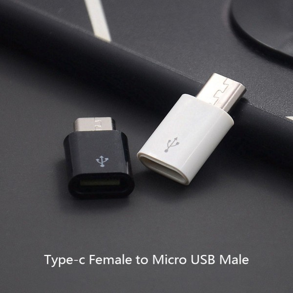 1 Stk Type C Hun til Micro USB Han Converter til Android Phon White