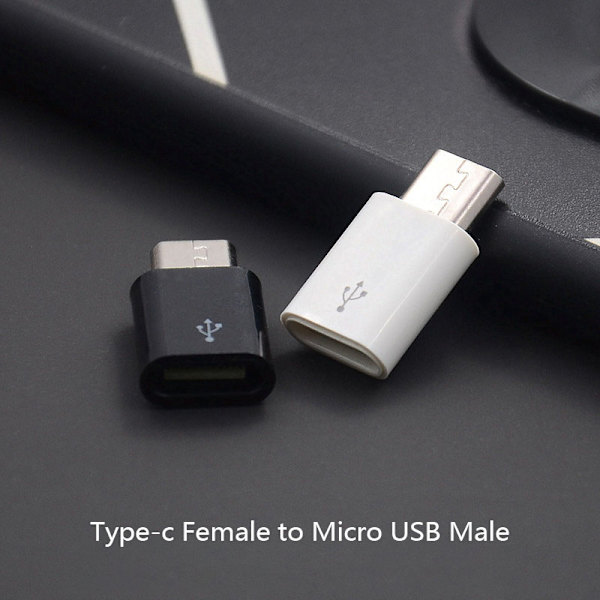1st typ C hona till mikro USB hane-omvandlare för Android Phon White