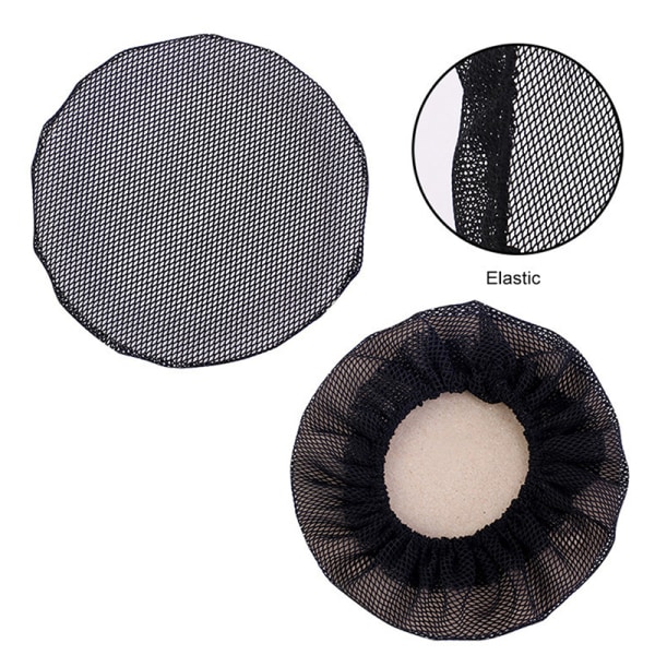 Pieni reikäinen musta elastinen mesh Snood Hair Net Nump Cover pallolle C
