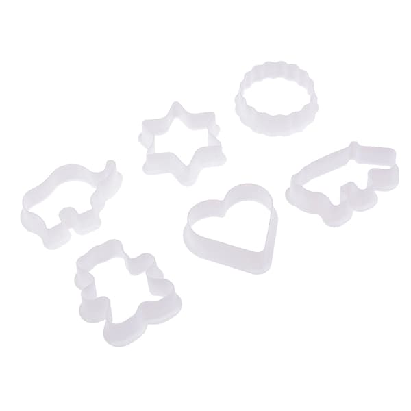 6 stk. dyr plast cookie biscuit ters wienerbrød fondant forme c