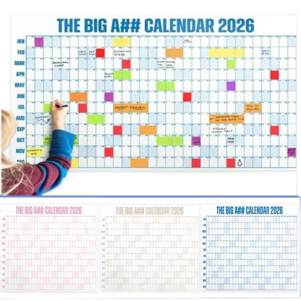 Stor 2026 Kalender Planlægger Ark Tidsplan Planlægger Mål 365 D Pink