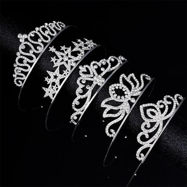 Prinsesskrona för flickor Rhinestone Crystal Pannband Brud Huvud A15