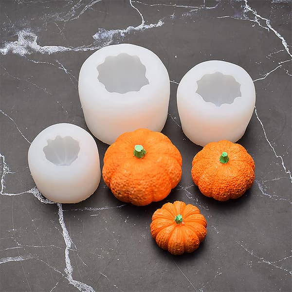1 stk. silikone 3 størrelser Halloween 3D græskarform stearinlys dekoration M