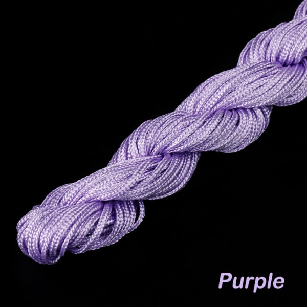 24 meter 1,0 mm nylonsnor armbånd Flettet snor gør-det-selv kvaster B Purple