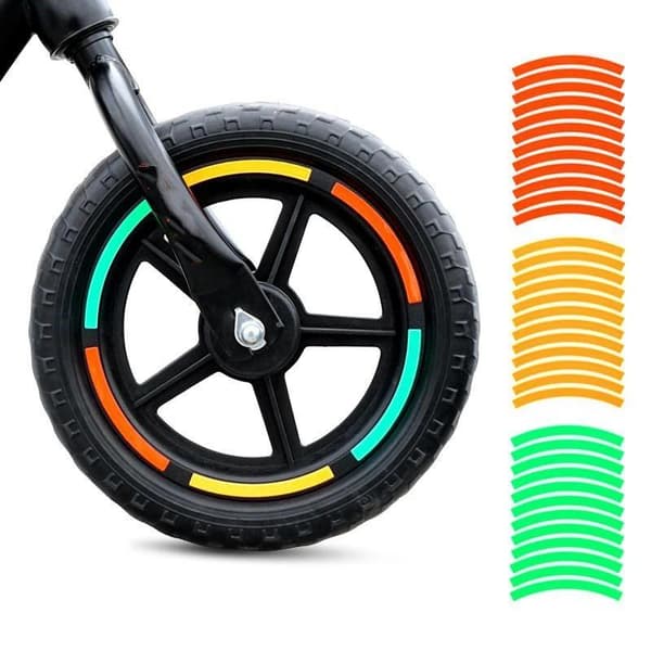 12 st cykelreflexdekaler Färgade reflekterande däckdekaler B A7